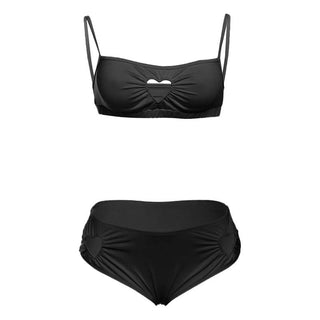 Hollow out square neck ruched cami pant set