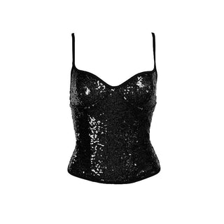 Sweetheart neck glitter cami top
