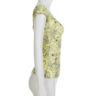 Cap sleeve v neck flower print bowknot top