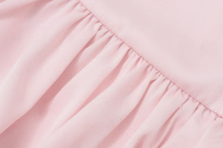 Ruffle A line ruched solid mini skirt