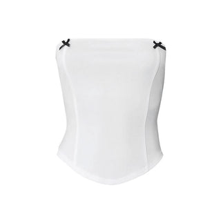 Bowknot solid backless tube top