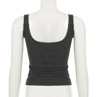 Buckle ruched ribbed abstract u neck top