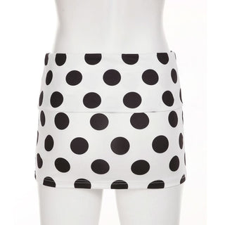 Polka dot A line contrast mini skirt