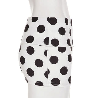 Polka dot A line contrast mini skirt
