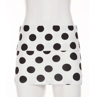 Polka dot A line contrast mini skirt