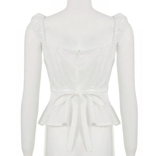 Pleated v neck self tie zip-up solid top