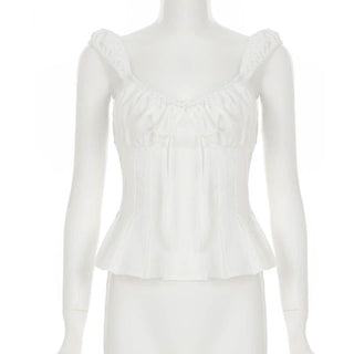 Pleated v neck self tie zip-up solid top