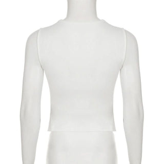 Self tie hollow out v neck ribbed solid cut out top