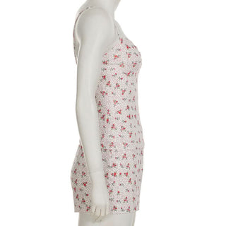 Ruched v neck flower print low rise cami pant set