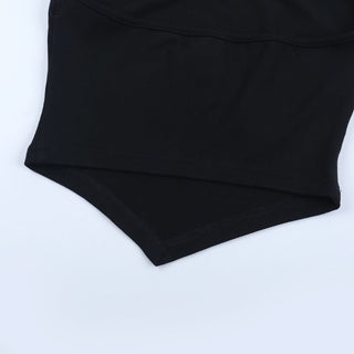 Metal chain halter u neck cross pattern top