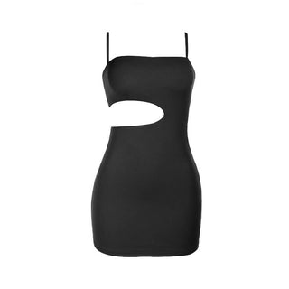 Square neck hollow out cami cut out mini dress
