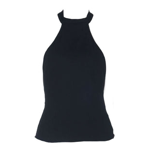 Self tie halter backless solid top