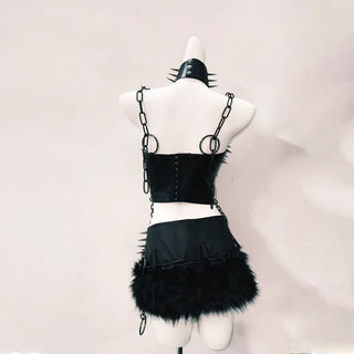 Rivet skull applique o ring cami top