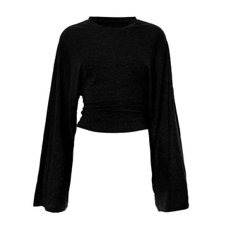 Long sleeve crewneck solid top