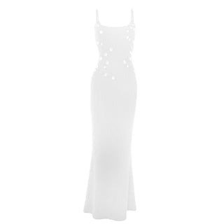 U neck ribbed backless cami maxi dress