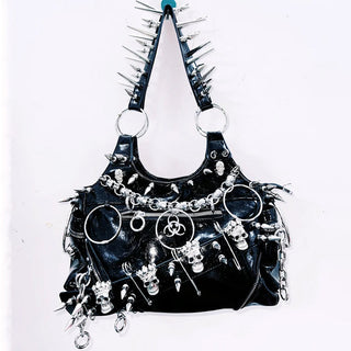 O ring PU leather rivet handbag  | Festival Outfits Women