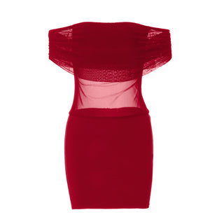Off shoulder mesh backless solid mini dress  | Festival Outfits Women