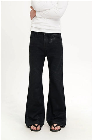 [MASONPRINCE] Black Waxed Coated Denim Jeans