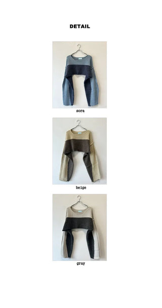 Two-tone cropped knit