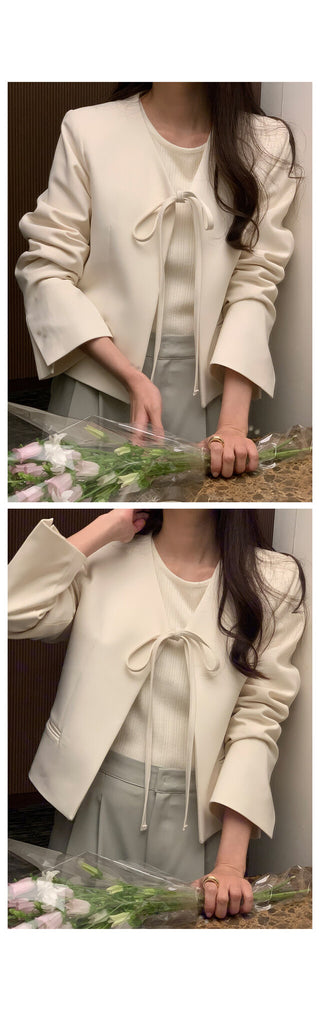 Collarless jacket in 3 colors!