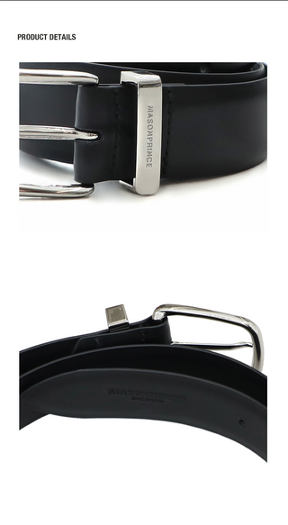 [MASONPRINCE] Metal Buckle Cowhide Belt