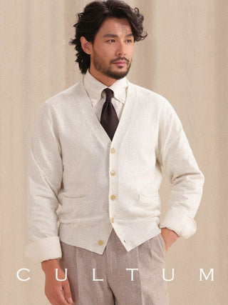 [CULTUM] V-Neck Cashmere Blend Cardigan