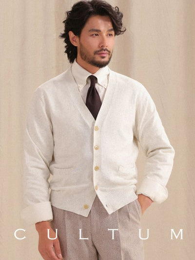 [CULTUM] V-Neck Cashmere Blend Cardigan