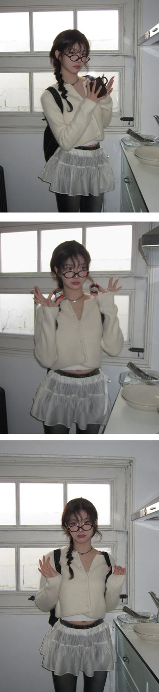 Pori Angora Crop Daily Cardigan - 3 colors