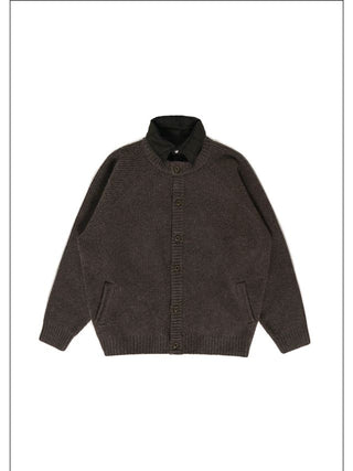 MASONPRINCE Herringbone Round-Neck Wool Cardigan