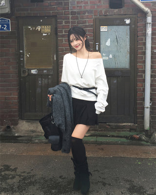 (Pleated skirt with built-in inner shorts)