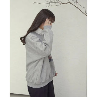 Lettering Print Oversized Sweatshirt