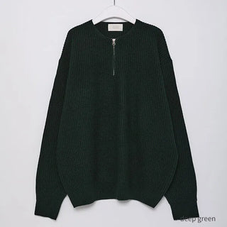 Round half-zip knit