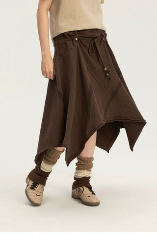 [Monterest] A-Line Patchwork Sweat Skirt