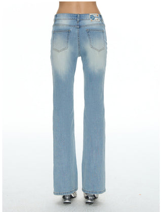 [NECY] Light Washed Flare Jeans
