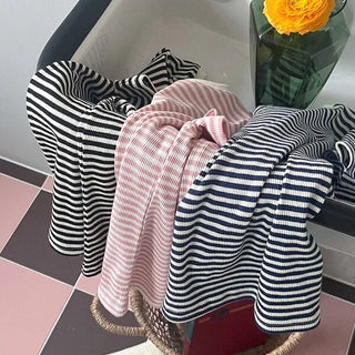 Casual striped short-sleeved T-shirt