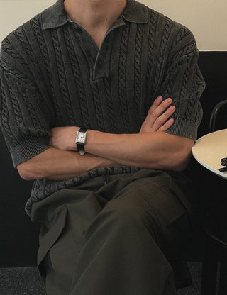 From Pig Cable Short Sleeve Knit (3 colors)