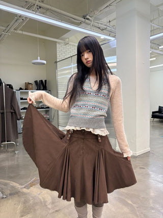 [NEVERSEEZ] Fair Isle Knit Halter Vest