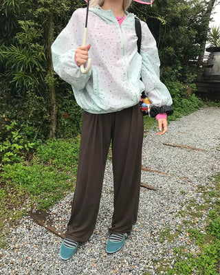 String Flower Hooded Windbreaker