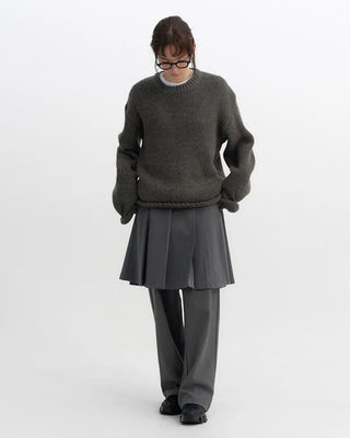 Pleated midi skirt