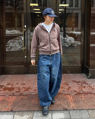 (Unisex) Washed Balloon Denim Pants