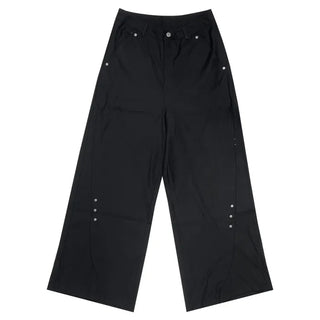 Button-down wide-leg slacks