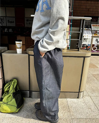 (Unisex) Two-pleat wide-leg pants