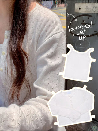 Eyelet punched sleeveless top