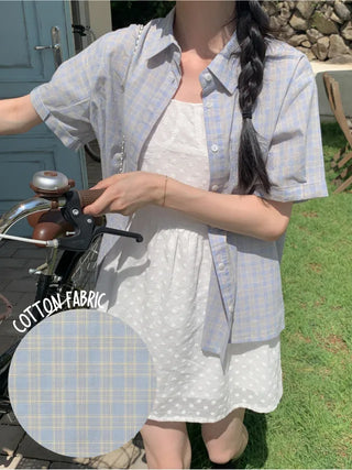 Summer oversized check shirt