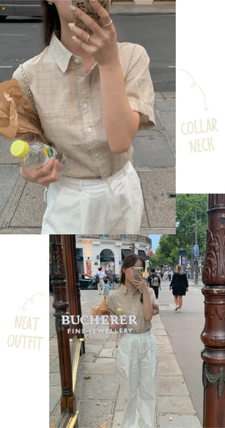 Summer oversized check shirt