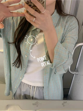 Summer oversized check shirt