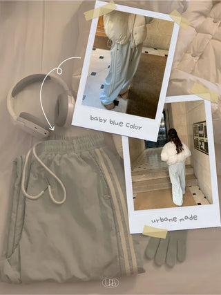 Wide-leg fleece-lined track pants
