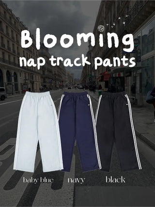 Wide-leg fleece-lined track pants