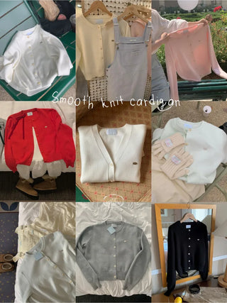 (Over 20,000 sold) 6-color Milk Round Cashmere Knit Cardigan