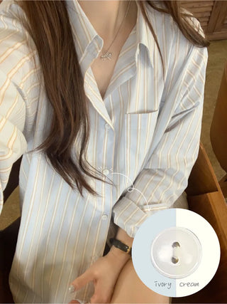 Loose-fit cotton striped shirt (2c)